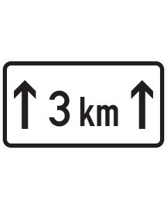 Verkehrszeichen Nr. 1001-31 Auf km mit individueller Kilometerangabe als Zusatzzeichen nach StVO