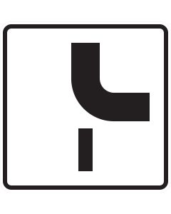 Zusatzzeichen 1002-24 mit Vorfahrtstraße von oben nach rechts und untergeordneter Einmündung von unten