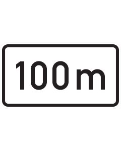 Verkehrszeichen 1004-30 Entfernungsangabe in m – Zusatzzeichen mit Meterangabe nach StVO