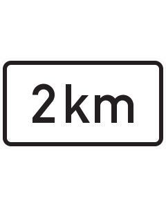 Verkehrszeichen 1004-31 Entfernungsangabe in km – Zusatzzeichen mit Kilometerangabe nach StVO