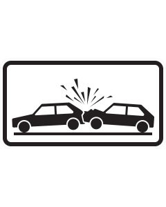 Verkehrszeichen 1006-31 Unfallgefahr – Zusatzzeichen mit zwei kollidierenden Pkw Symbol nach StVO
