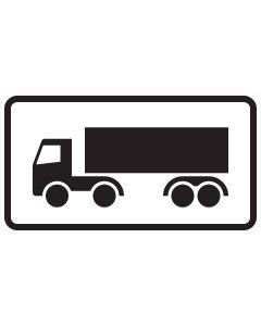 Verkehrszeichen 1048-14 Nur Sattelkraftfahrzeuge mit schwarzem Lkw-Symbol auf weißem Grund