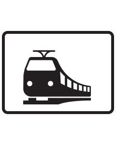 Verkehrszeichen 1048-18 Nur Schienenbahnen mit schwarzem Bahnsymbol auf weißem Grund