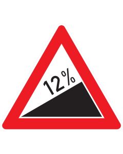 Verkehrszeichen 110 „Steigung“ mit individuell wählbarer Steigung von 4 % bis 25 % nach StVO