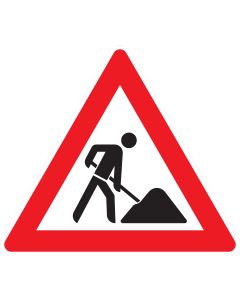 Verkehrszeichen 123 „Arbeitsstelle“ nach StVO zur Warnung vor Baustellen, Straßenarbeiten und Personen im Arbeitsbereich.