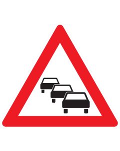 Verkehrszeichen 124 „Stau“ nach StVO zur Warnung vor Staugefahr und häufig auftretenden Verkehrsbehinderungen
