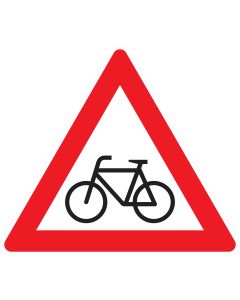 Verkehrszeichen 138-10 „Radverkehr – Aufstellung rechts“ nach StVO zur Warnung vor querendem oder kreuzendem Radverkehr bei rechtsseitiger Fahrbahnaufstellung