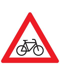 Verkehrszeichen 138-20 „Radverkehr – Aufstellung links“ nach StVO zur Warnung vor querendem oder kreuzendem Radverkehr bei linksseitiger Fahrbahnaufstellung