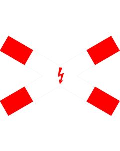 Verkehrszeichen 201-53 Andreaskreuz mit Blitzpfeil nach StVO