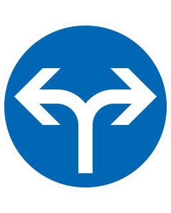 Verkehrszeichen 214-30 Vorgeschriebene Fahrtrichtung rechts oder links nach StVO aus Aluminium