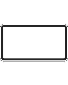Blanko-Zusatzzeichen rechteckig, aus Aluminium nach StVO, wahlweise unbeschriftet oder mit individueller Beschriftung und frei konfigurierbarem Wunschtext.