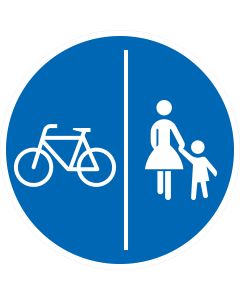 Verkehrszeichen 241-30 Getrennter Rad- und Gehweg mit Radweg links nach StVO aus Aluminium