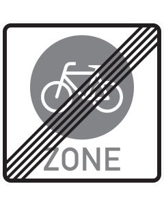 Verkehrszeichen Nr. 244.4 „Ende einer Fahrradzone“ nach StVO zur Kennzeichnung des Endes einer Fahrradzone und der dort geltenden Verkehrsregelungen.