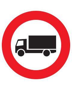 Rundes Verkehrszeichen 253 mit rotem Rand und schwarzem Lkw-Symbol – Verbot für Kraftfahrzeuge über 3,5 t gemäß StVO