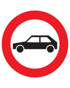 Verkehrszeichen 257-55 Verbot für Personenkraftwagen nach StVO aus Aluminium