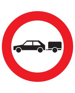 Verkehrszeichen 257-56 Verbot für Personenkraftwagen mit Anhänger nach StVO aus Aluminium