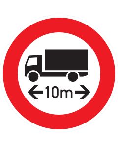 Verkehrszeichen Nr. 266 „Tatsächliche Länge“ mit individuell wählbarer Meterangabe zur Begrenzung der Fahrzeuglänge nach StVO.