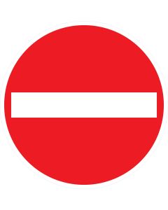 Rundes rotes Verkehrszeichen 267 mit weißem Querbalken – Verbot der Einfahrt gemäß StVO