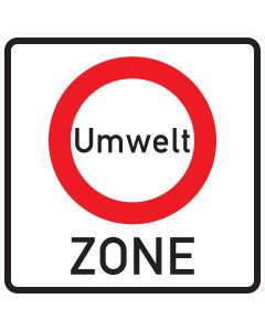 Verkehrszeichen 270.1 „Beginn einer Verkehrsverbotszone zur Verminderung schädlicher Luftverunreinigungen in einer Zone“ (Umweltzone) nach StVO.