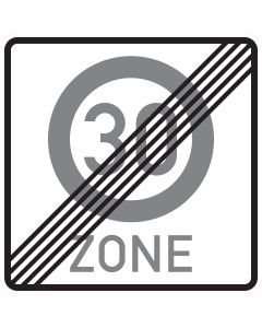 Verkehrszeichen 274.2 Ende einer Tempo 30-Zone nach StVO