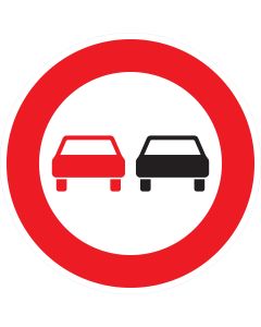 Verkehrszeichen Nr. 276 Überholverbot für Kraftfahrzeuge aller Art als rundes Vorschriftzeichen nach StVO