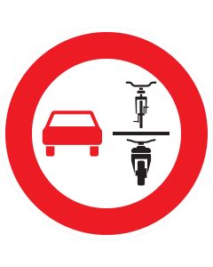 Verkehrszeichen Nr. 277.1 „Verbot des Überholens von einspurigen Fahrzeugen für mehrspurige Kraftfahrzeuge und Krafträder mit Beiwagen“ nach StVO.