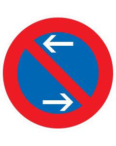 Verkehrszeichen Nr. 286-30 „Eingeschränktes Haltverbot – Mitte – Aufstellung rechts“ nach StVO aus Aluminium.