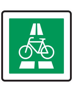 Verkehrszeichen 350.1 Radschnellweg mit Fahrradsymbol auf grünem Richtzeichen
