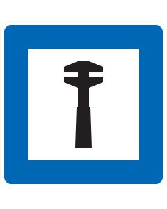 Verkehrszeichen Nr. 365-62 „Pannenhilfe“ – blaues StVO-Richtzeichen mit Schraubenschlüssel-Symbol zur Kennzeichnung einer Pannenhilfestation oder Werkstatt