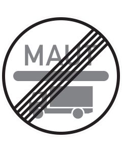 Verkehrszeichen 390.2 – Ende der Mautpflicht nach dem Bundesfernstraßenmautgesetz gemäß StVO