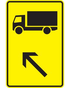 Verkehrszeichen 422-11 Wegweiser für bestimmte Verkehrsarten KFZ über 3,5 t links einordnen nach StVO aus Aluminium