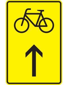 Verkehrszeichen 422-36 „Wegweiser für bestimmte Verkehrsarten, Radverkehr - geradeaus“