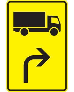 Verkehrszeichen 442-20 – Umleitung für Kraftfahrzeuge über 3,5 t rechtsweisend nach StVO