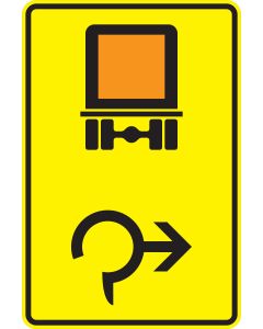 Verkehrszeichen 442-25 Vorwegweiser für kennzeichnungspflichtige Fahrzeuge mit gefährlichen Gütern im Kreisverkehr rechts