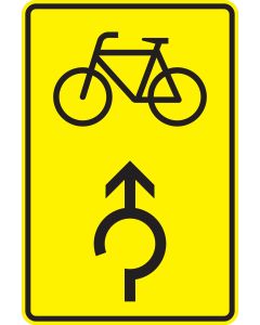 Verkehrszeichen 442-33 Vorwegweiser für den Radverkehr im Kreisverkehr geradeausweisend
