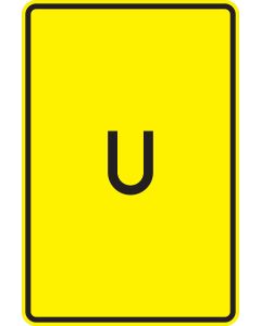 Verkehrszeichen 455.1-50 Ankündigung oder Fortsetzung der Umleitung ohne Pfeilsymbol, gelbes Umleitungsschild nach StVO.