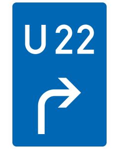 Verkehrszeichen 460-20 Bedarfsumleitung – Vorankündigung rechts mit individueller Umleitungsnummer U22