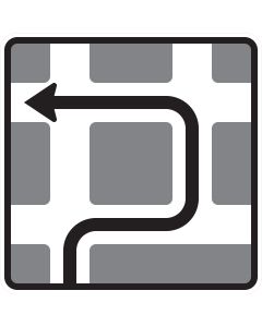 Verkehrszeichen 590-10 Blockumfahrung rechts, links, links zur vorgeschriebenen Verkehrsführung bei verbotenem Linksabbiegen.
