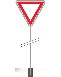 Rohrständer aus feuerverzinktem Stahl für Schildtyp 205 – variable Rohrdurchmesser