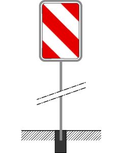 Rohrständer aus feuerverzinktem Stahl für Schildtypen 626-10, -20, -30 mit niedriger Bodenfreiheit