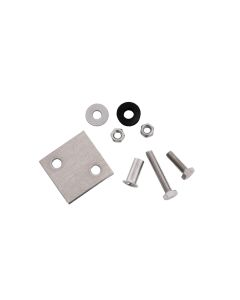 Einbauset für Ersatzspiegel, bestehend aus Befestigungsplatte, Schrauben, Muttern, Unterlegscheiben und Montagematerial, zur Verwendung in Aluminiumgehäusen