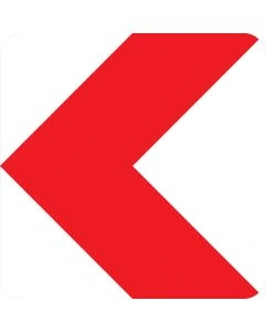 Verkehrszeichen 625-10 Richtungstafel in Kurven linksweisend 500×500 mm zur Kennzeichnung einer starken Linkskurve.