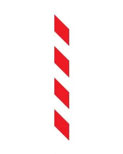 Leitmal nach Verkehrszeichen Nr. 627-20 zur senkrechten Anbringung links für die Markierung von Brücken, Verkehrsinseln, Stützwänden und festen Hindernissen im Straßenverkehr.
