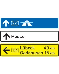 VZ Nr. 434-52 Tabellenwegweiser - aufgelöste Form (nur innerorts) mit Bundesstraßennummer