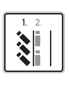 VZ Nr. 1053-56 Lkw-Parken in Fahrgassen links mit Schrägparkständen links
